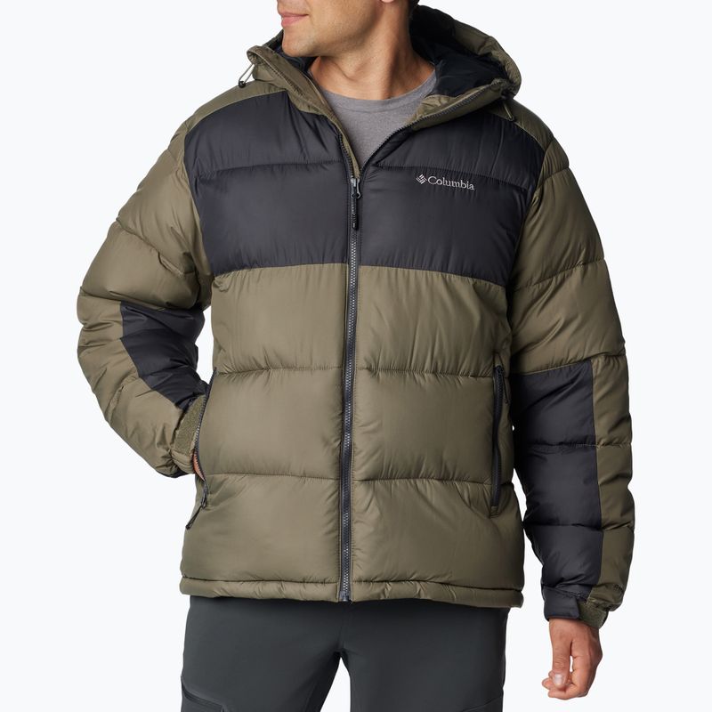 Ανδρικό Columbia Pike Lake II Hooded πέτρινο πράσινο/καρχαρία πουπουλένιο μπουφάν με κουκούλα 4