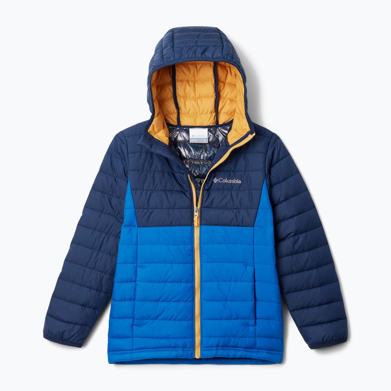 Columbia Powder Lite Hooded bright indigo/collegiate navy παιδικό πουπουλένιο μπουφάν με κουκούλα 5