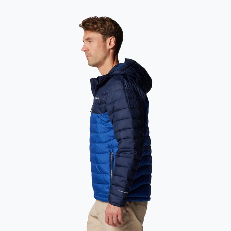 Ανδρικό Columbia Powder Lite II Hooded mountain blue/ collegiate navy πουπουλένιο μπουφάν με κουκούλα 3