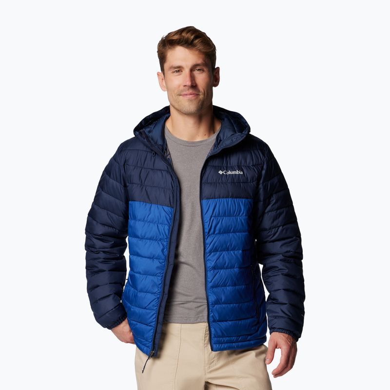 Ανδρικό Columbia Powder Lite II Hooded mountain blue/ collegiate navy πουπουλένιο μπουφάν με κουκούλα 4