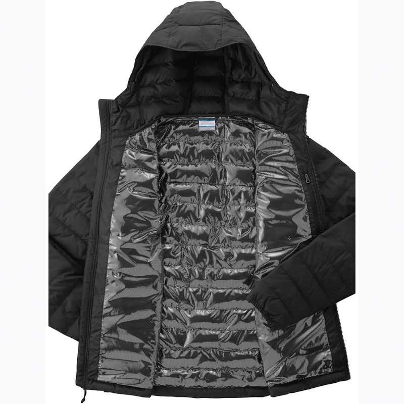 Columbia Powder Lite II Hooded μαύρο ανδρικό πουπουλένιο μπουφάν με κουκούλα 11