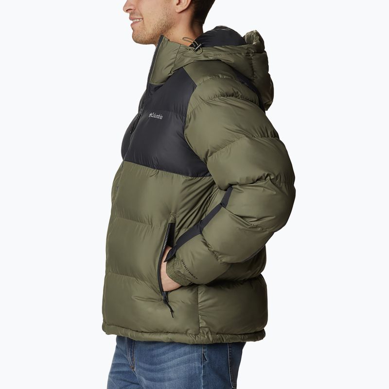 Ανδρικό Columbia Pike Lake II Hooded πέτρινο πράσινο/ καρχαρίας 399 πουπουλένιο μπουφάν με κουκούλα 3