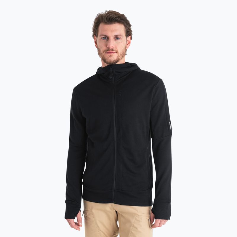 Ανδρικό Icebreaker Merino 260 Quantum IV Zip Hoodie μαύρο