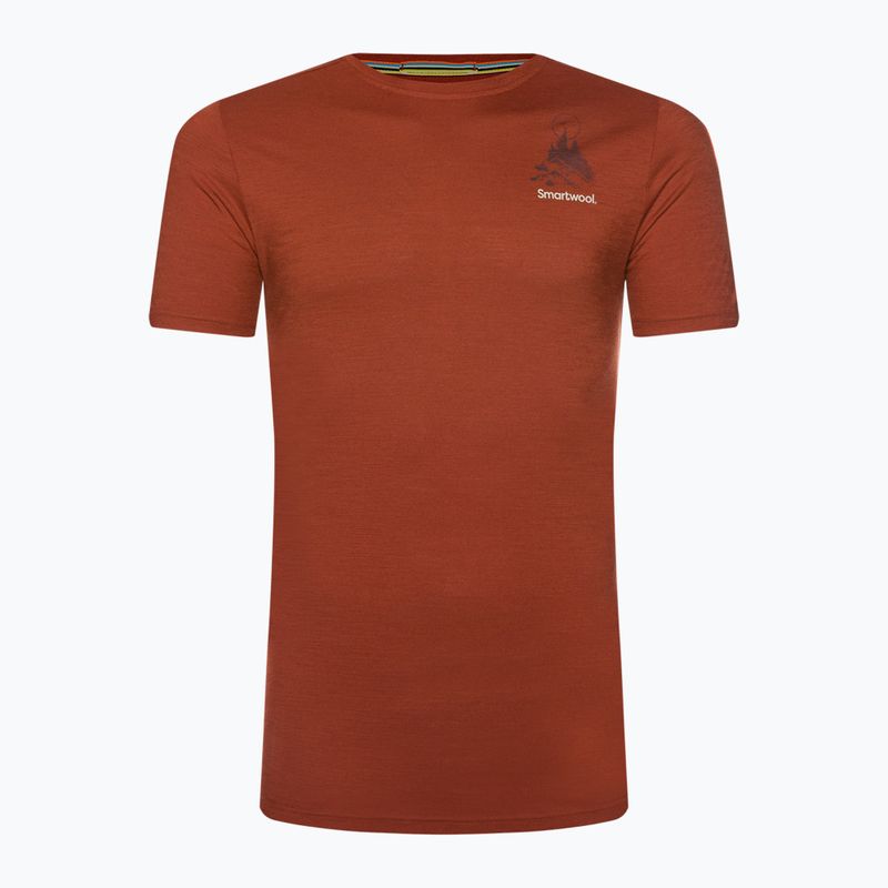 Ανδρικό Smartwool Wilderness Summit Graphic Tee καφέ SW016673J33 t-shirt για πεζοπορία 4