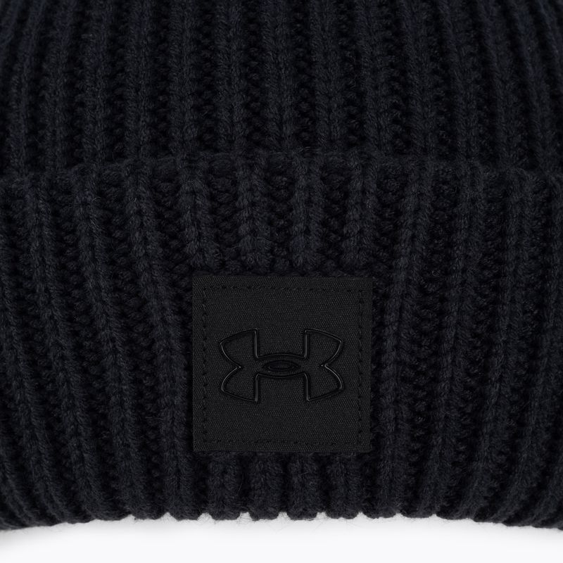 Under Armour γυναικείο χειμερινό καπέλο Halftime Ribbed Pom μαύρο 4