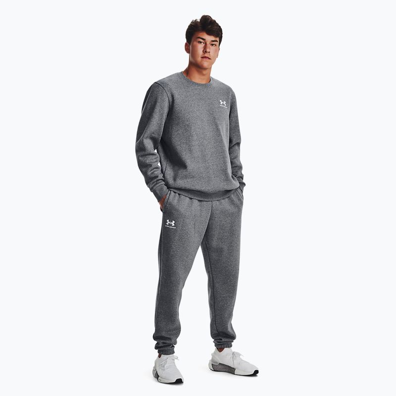 Under Armour Essential Fleece Joggers ανδρικό παντελόνι προπόνησης pitch gray medium heather/white 2