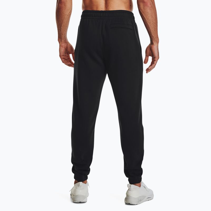 Under Armour Essential Fleece Joggers μαύρο/λευκό ανδρικό παντελόνι προπόνησης 3