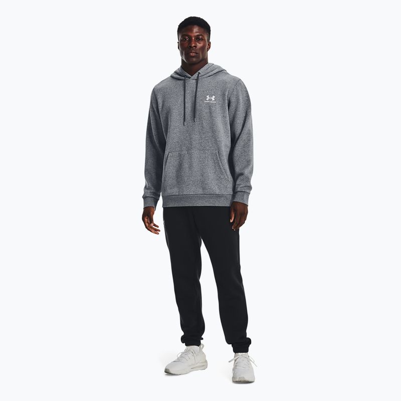 Ανδρικό φούτερ Under Armour Essential Fleece Hoodie pitch gray medium heather/white 2