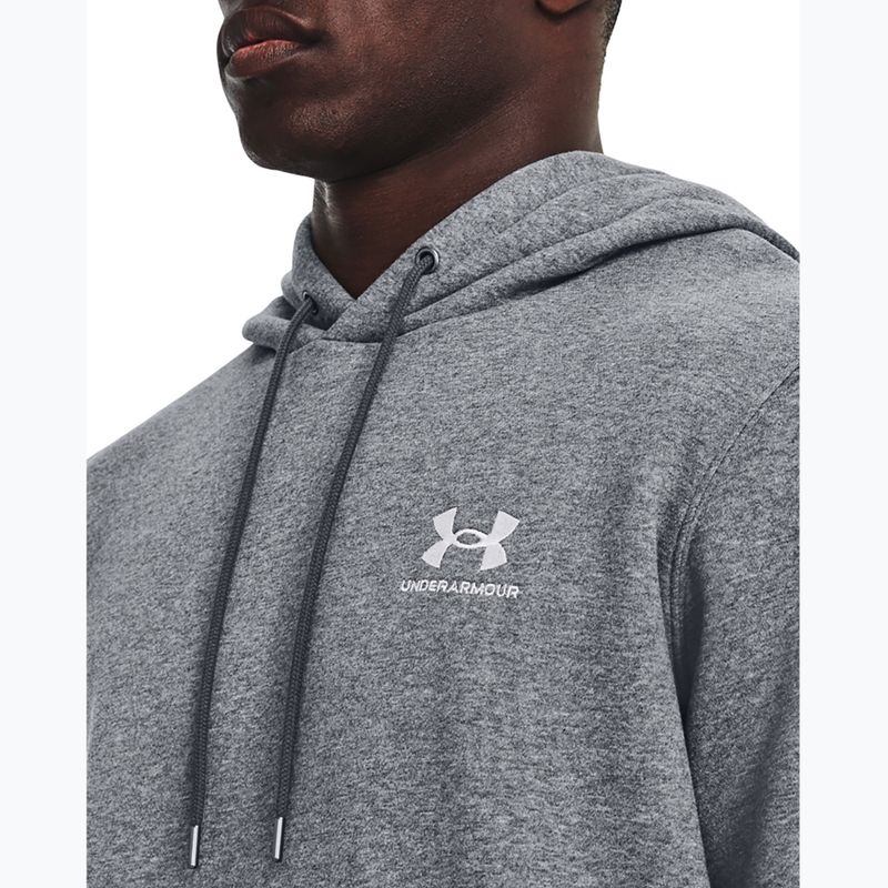 Ανδρικό φούτερ Under Armour Essential Fleece Hoodie pitch gray medium heather/white 4