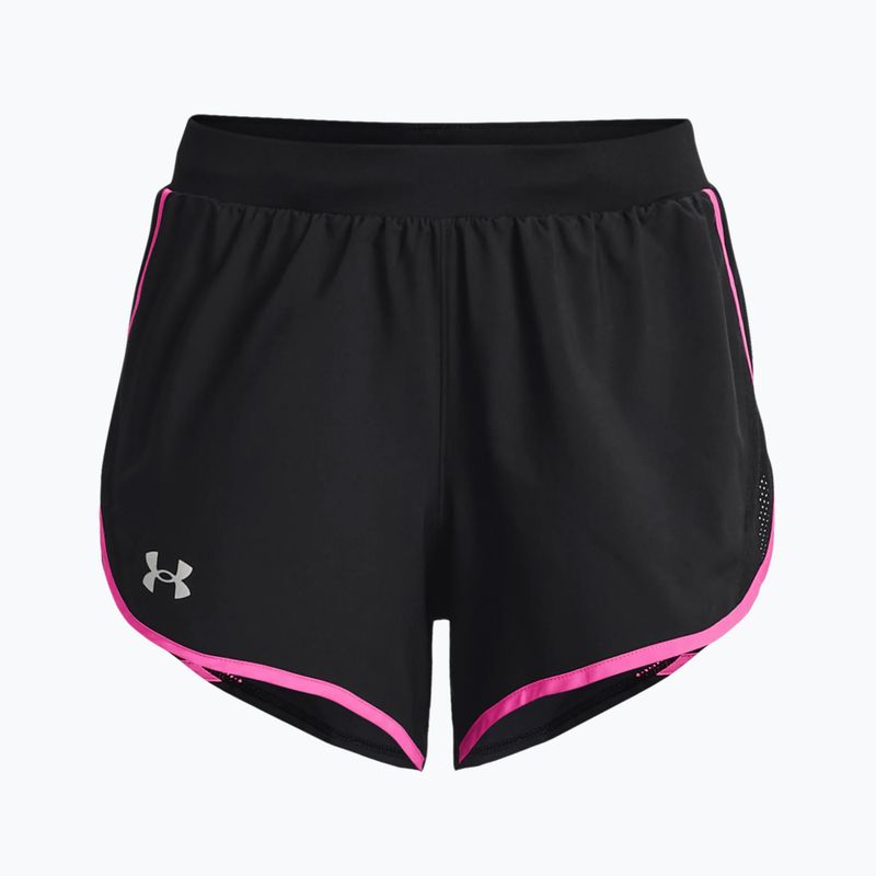 Under Armour Fly By 2.0 γυναικείο σορτς για τρέξιμο μαύρο/ροζ 1350196 3