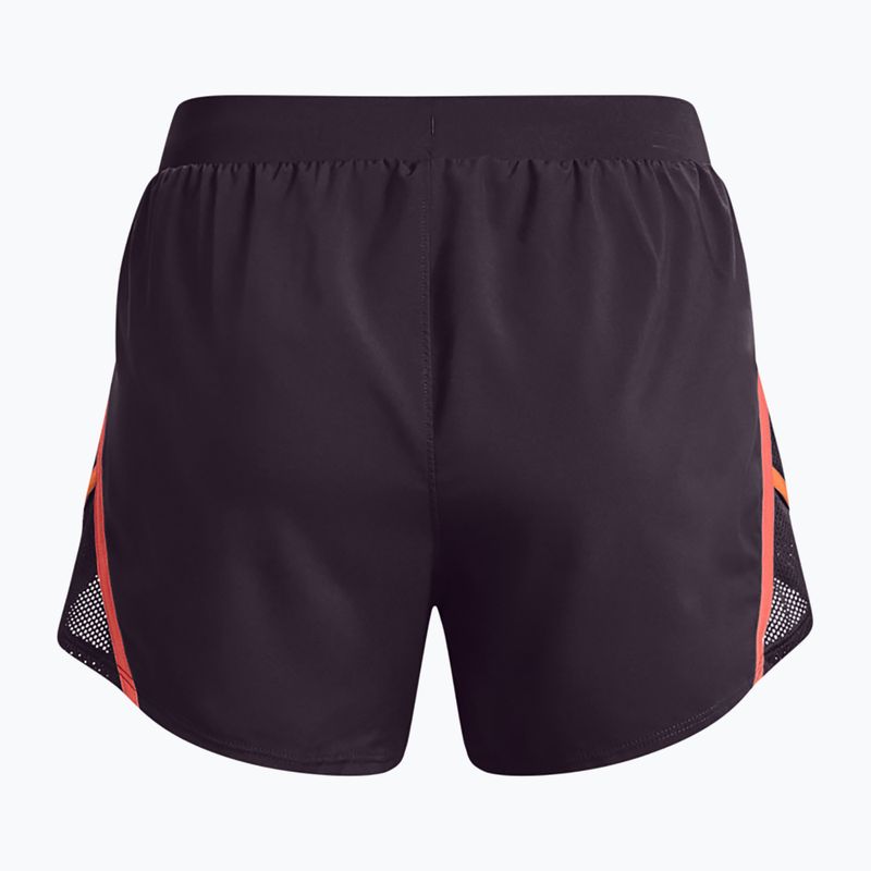 Under Armour Fly By 2.0 γυναικεία βερμούδα τρεξίματος μοβ και πορτοκαλί 1350196-541 5