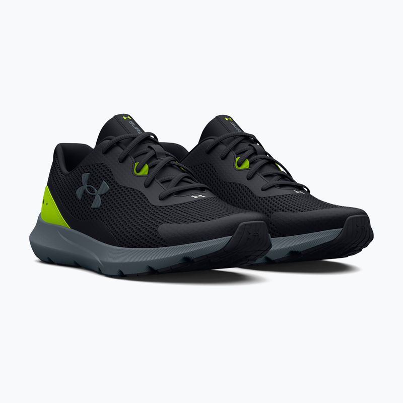 Under Armour Surge 3 ανδρικά παπούτσια για τρέξιμο μαύρο-πράσινο 3024883 13