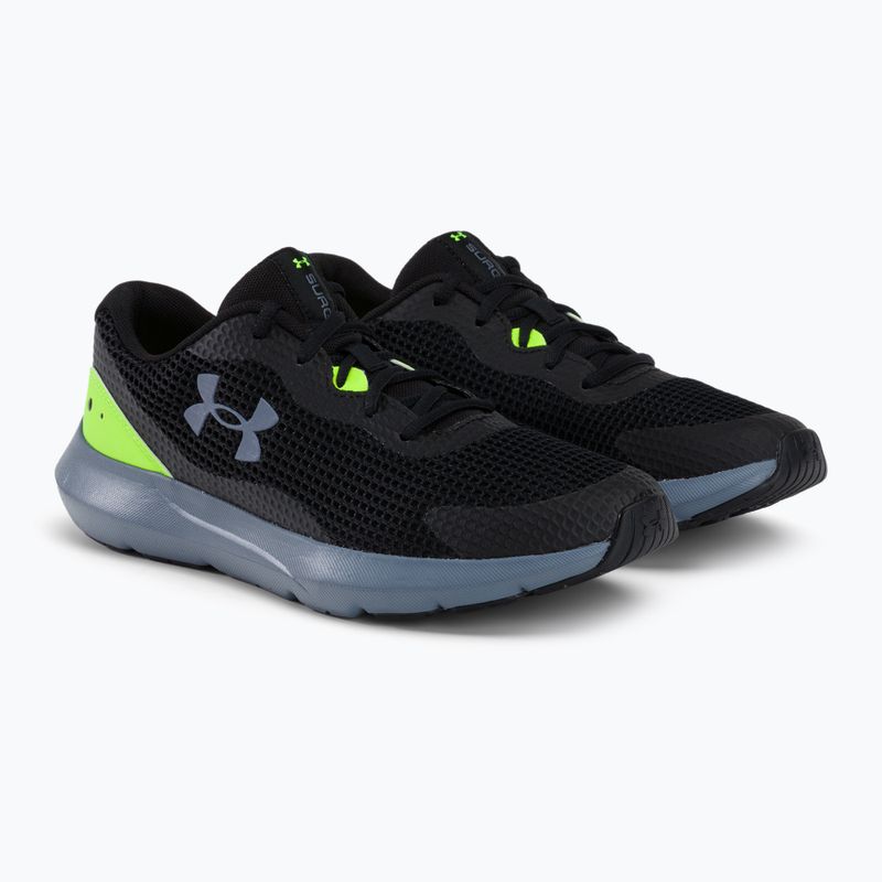 Under Armour Surge 3 ανδρικά παπούτσια για τρέξιμο μαύρο-πράσινο 3024883 4