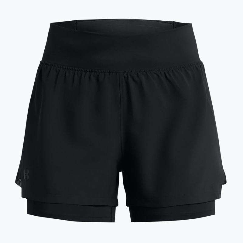 Under Armour Launch Pro 2IN1 γυναικείο σορτς για τρέξιμο μαύρο / μαύρο / αντανακλαστικό 6