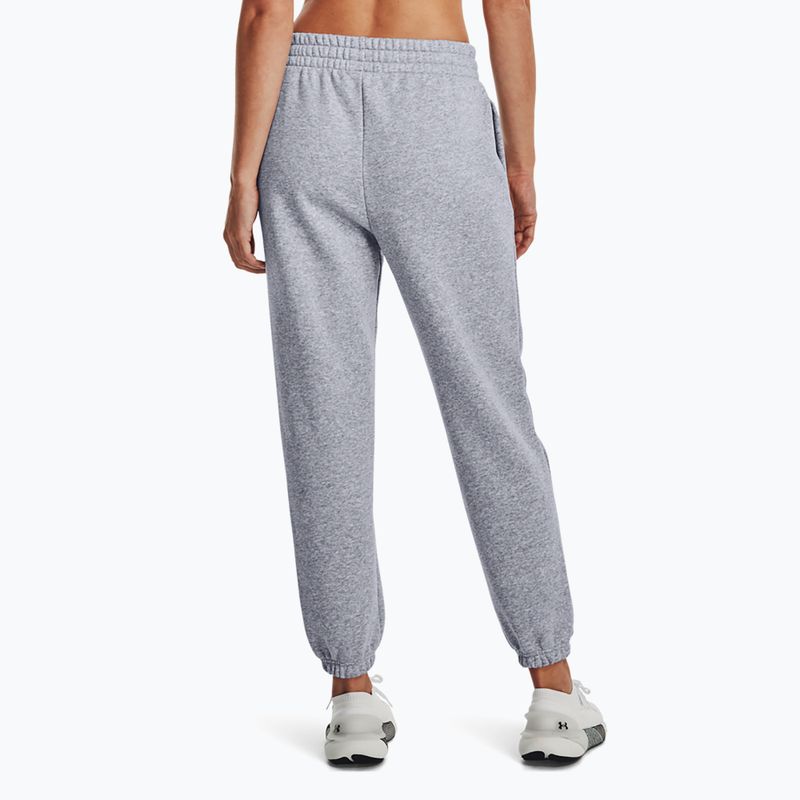 Under Armour Essential Fleece Joggers mod grey light heather/white γυναικείο παντελόνι προπόνησης 3