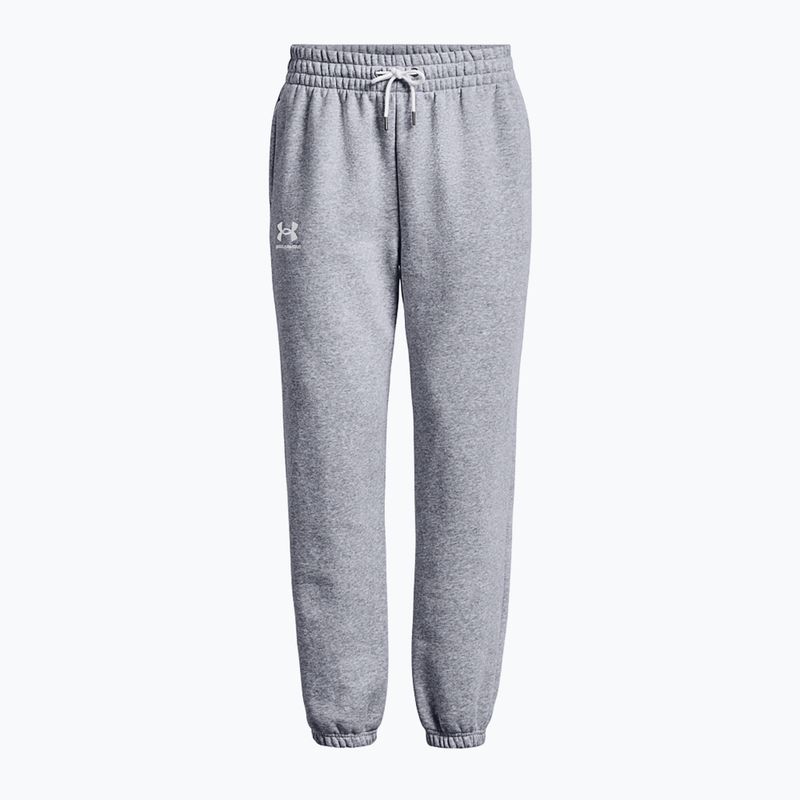 Under Armour Essential Fleece Joggers mod grey light heather/white γυναικείο παντελόνι προπόνησης 5