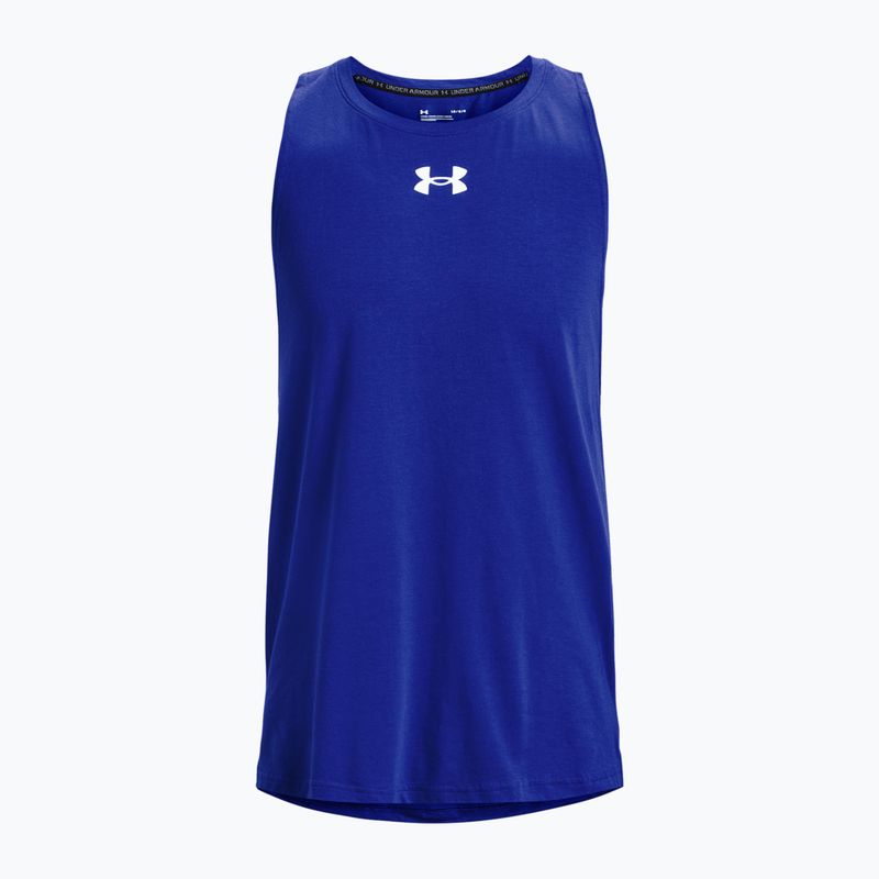 Under Armour Baseline Cotton Tank ανδρικό μπλουζάκι μπάσκετ μπλε 1361901 3