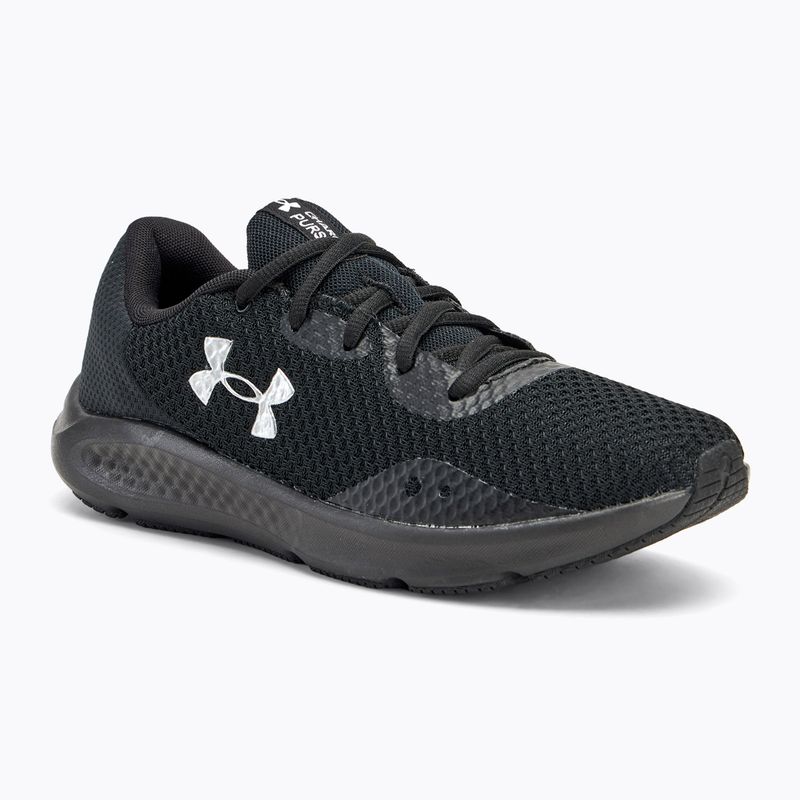 Under Armour Charged Pursuit 3 γυναικεία παπούτσια για τρέξιμο μαύρο/μαύρο/μεταλλικό ασήμι