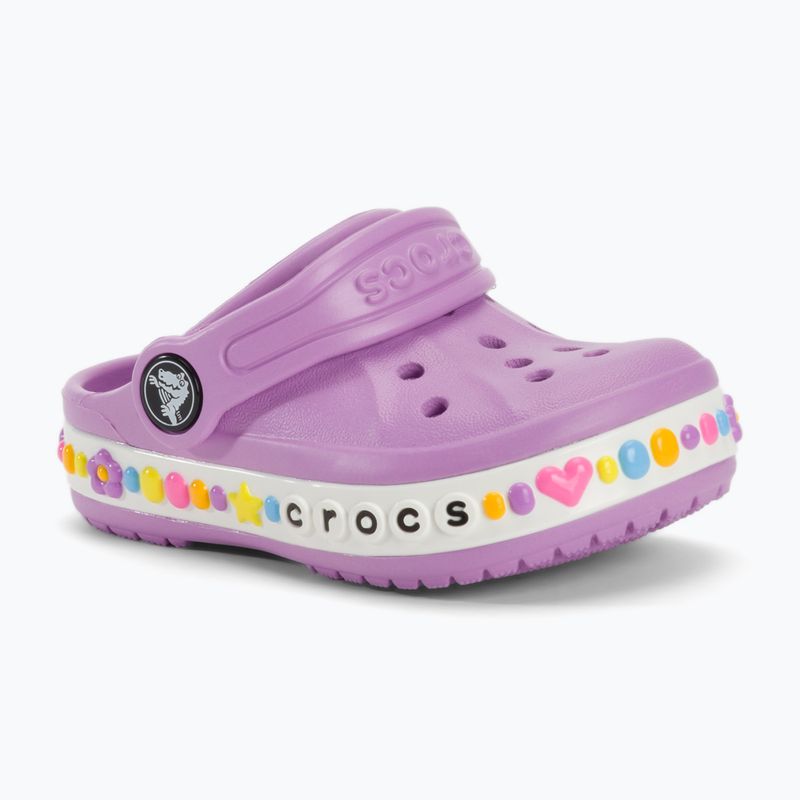 Παιδικές παντόφλες Crocs Bayaband Charm Band Clog Toddler orchid 2