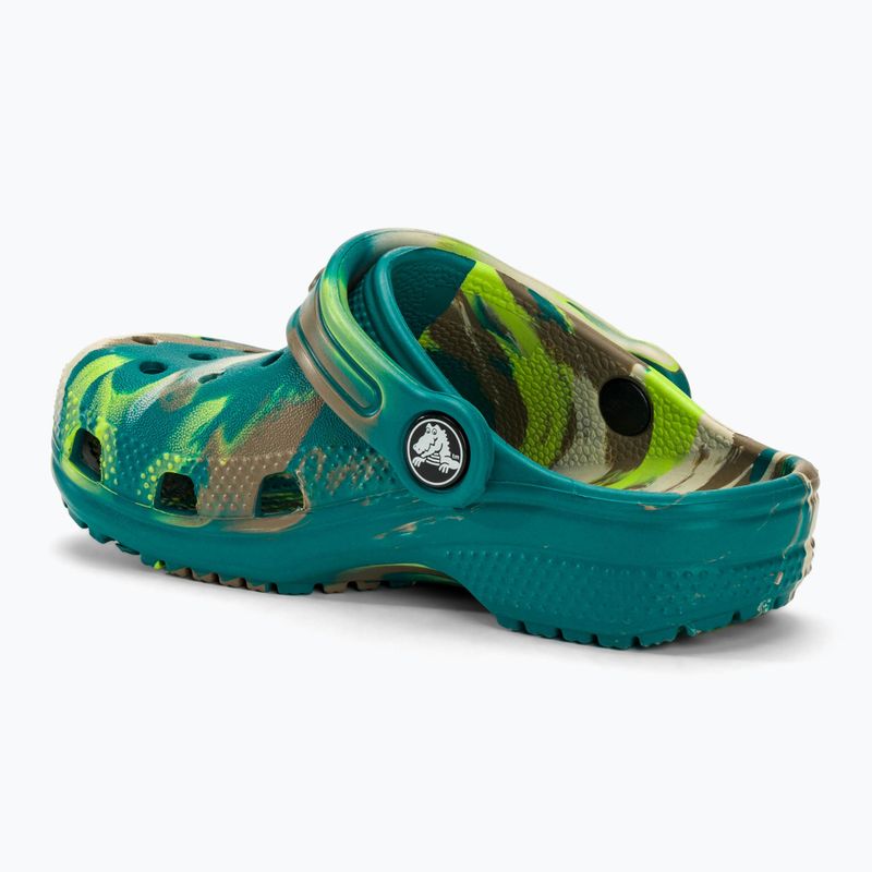 Παιδικές παντόφλες Crocs Classic Marbled Clog T limeade/multi 4