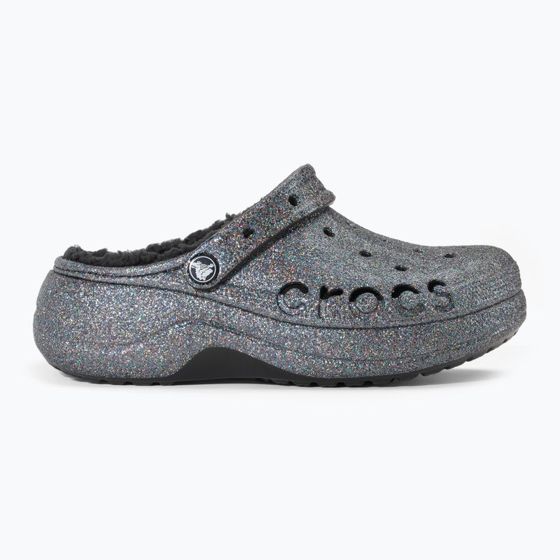 Γυναικείες παντόφλες Crocs Baya Platform Lined Glitter Clog black giltter 3