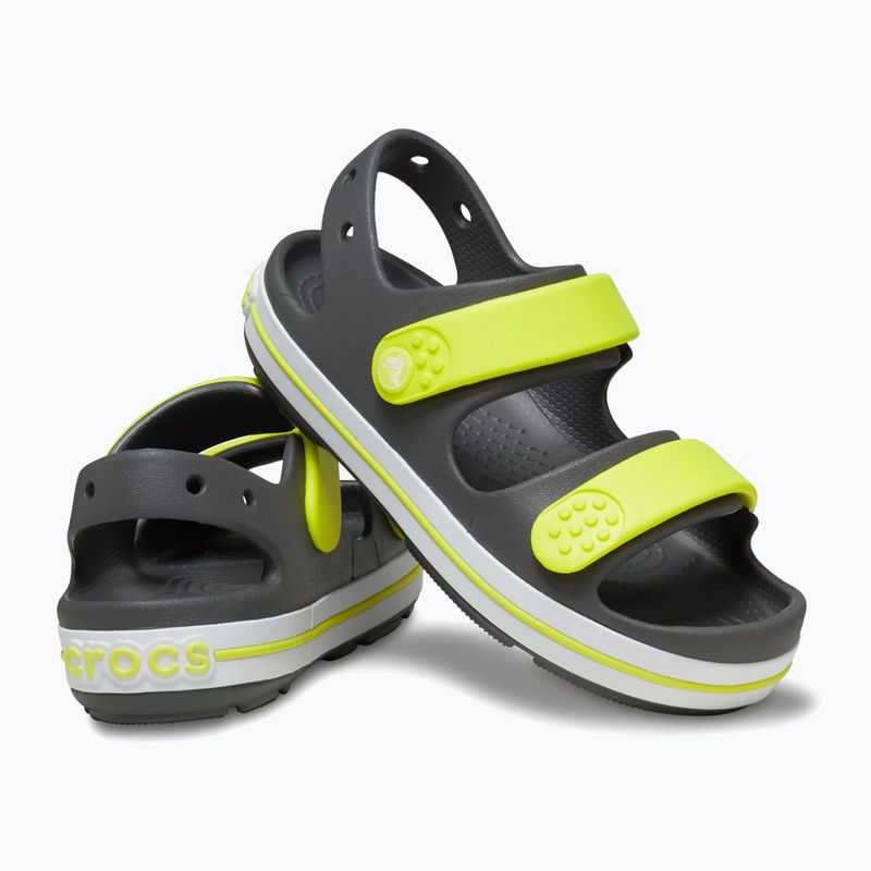 Crocs Crocband Cruiser Παιδικά σανδάλια γκρι σχιστόλιθο/οξύτητα 6