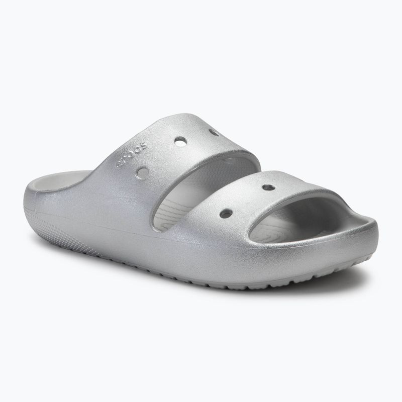 Παντόφλες Crocs Classic Metallic Sandal V2 silver