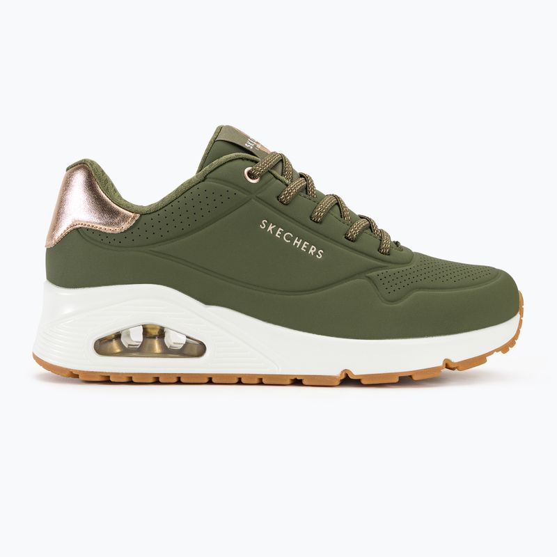 SKECHERS Uno Shimmer Away olive/rose gold/mesh γυναικεία παπούτσια 3