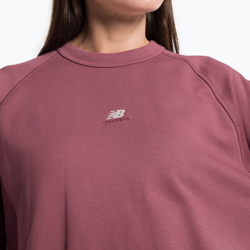 Γυναικείο φούτερ προπόνησης New Balance Athletics Remastered French Terry Crewneck κόκκινο WT31500WAD 4