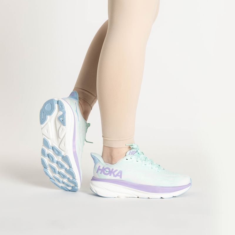 Γυναικεία παπούτσια τρεξίματος HOKA Clifton 9 Wide sunlit ocean/lilac mist 2