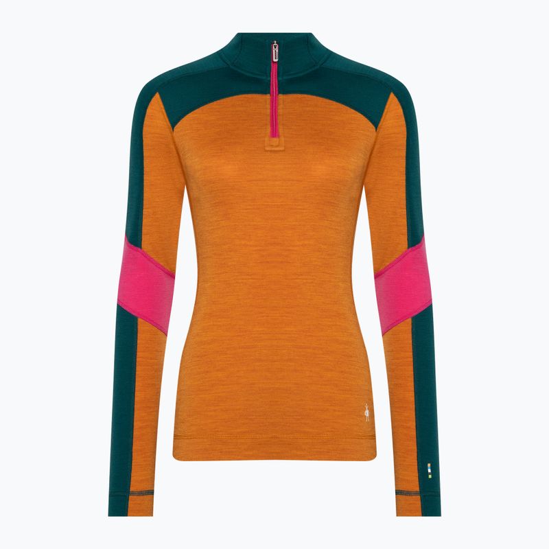 Γυναικείο Smartwool Merino Baselayer Colorblock θερμικό μακρυμάνικο 1/4 Zip Boxed marmalade 3