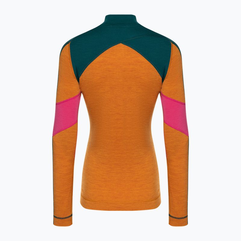 Γυναικείο Smartwool Merino Baselayer Colorblock θερμικό μακρυμάνικο 1/4 Zip Boxed marmalade 4