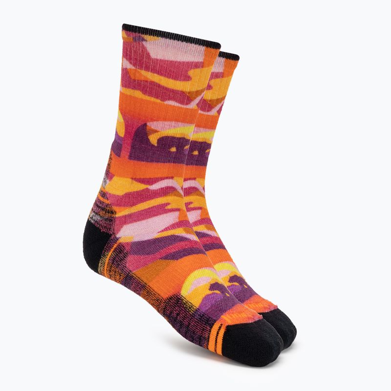 Smartwool γυναικείες κάλτσες πεζοπορίας Hike Light Cushion Bear Country Print Crew πορτοκαλί σκουριά