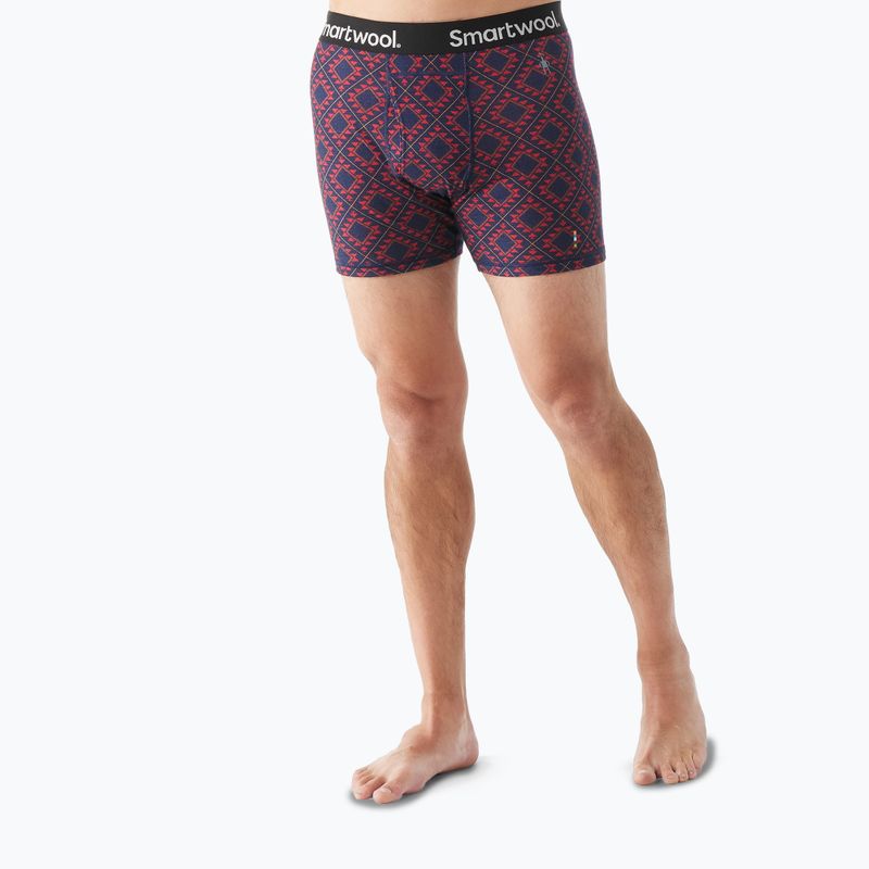 Ανδρικό Smartwool Merino Print Boxer Brief κόκκινο κόκκινο θερμικό μποξεράκι 2