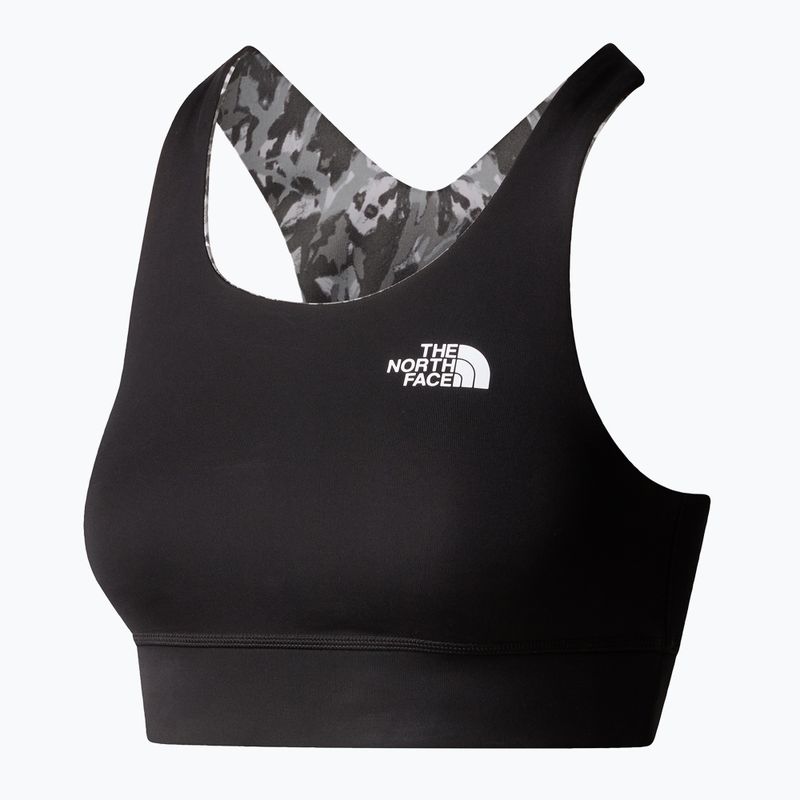 The North Face Flex Reversible ασφάλτινο γκρι αφηρημένο σουτιέν γυμναστικής