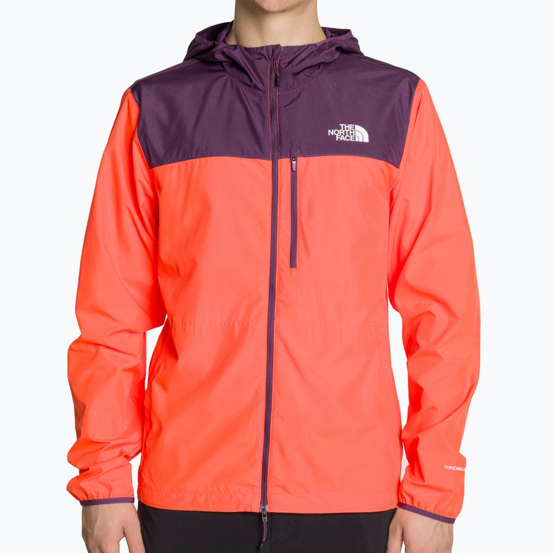 Ανδρικό μπουφάν για τρέξιμο The North Face Higher Run Wind vivid flame/black currant purple