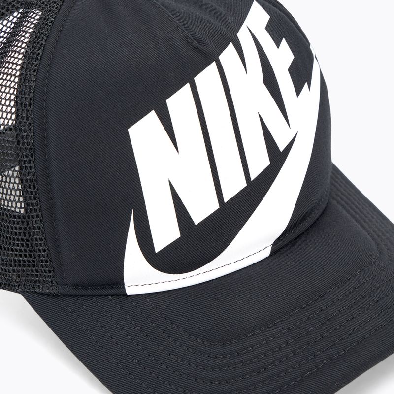 Παιδικό καπέλο μπέιζμπολ Nike Rise Structured Trucker black / black / white 3