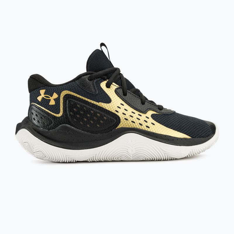 Under Armour Jet' 23 μαύρο/μεταλλικό χρυσό/μεταλλικό χρυσό παπούτσια μπάσκετ 2