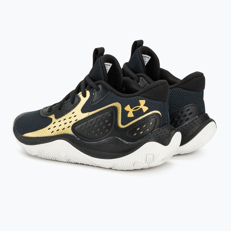 Under Armour Jet' 23 μαύρο/μεταλλικό χρυσό/μεταλλικό χρυσό παπούτσια μπάσκετ 3