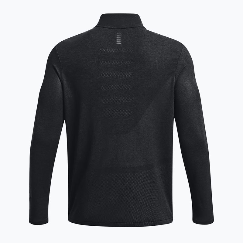 Ανδρικό Under Armour Seamless Stride 1/4 Zip μαύρο/ανακλαστικό μακρυμάνικο για τρέξιμο 5