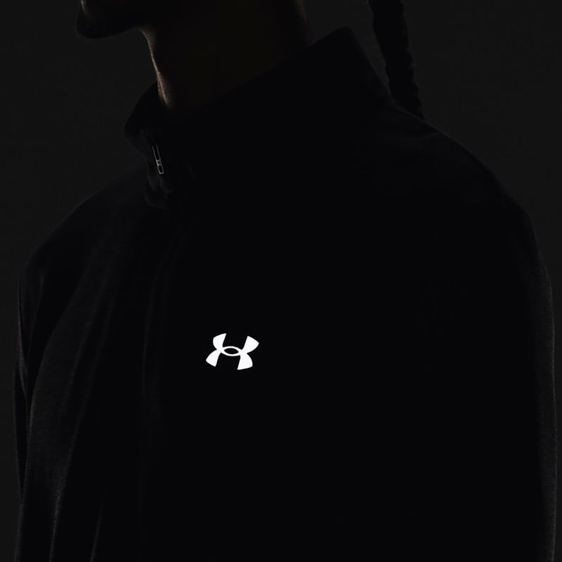 Ανδρικό Under Armour Seamless Stride 1/4 Zip μαύρο/ανακλαστικό μακρυμάνικο για τρέξιμο 6