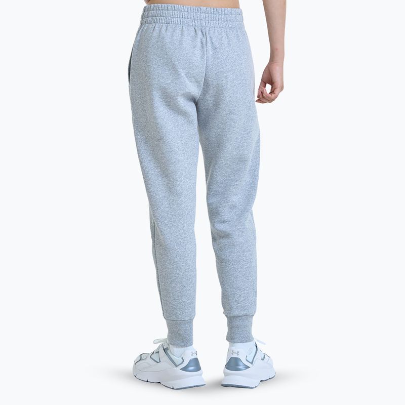 Under Armour γυναικείο Rival Fleece Joggers mod γκρι ελαφρύ ερείκης/λευκό παντελόνι 3