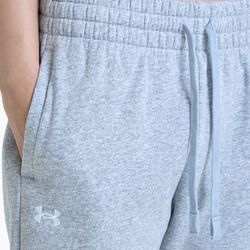 Under Armour γυναικείο Rival Fleece Joggers mod γκρι ελαφρύ ερείκης/λευκό παντελόνι 6