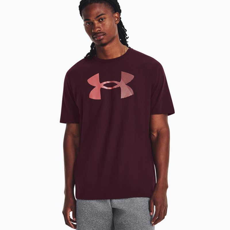 Ανδρικό μπλουζάκι Under Armour Big Logo Fill σκούρο καστανό/μικρό μωβ/κόκκινο Βενόμ