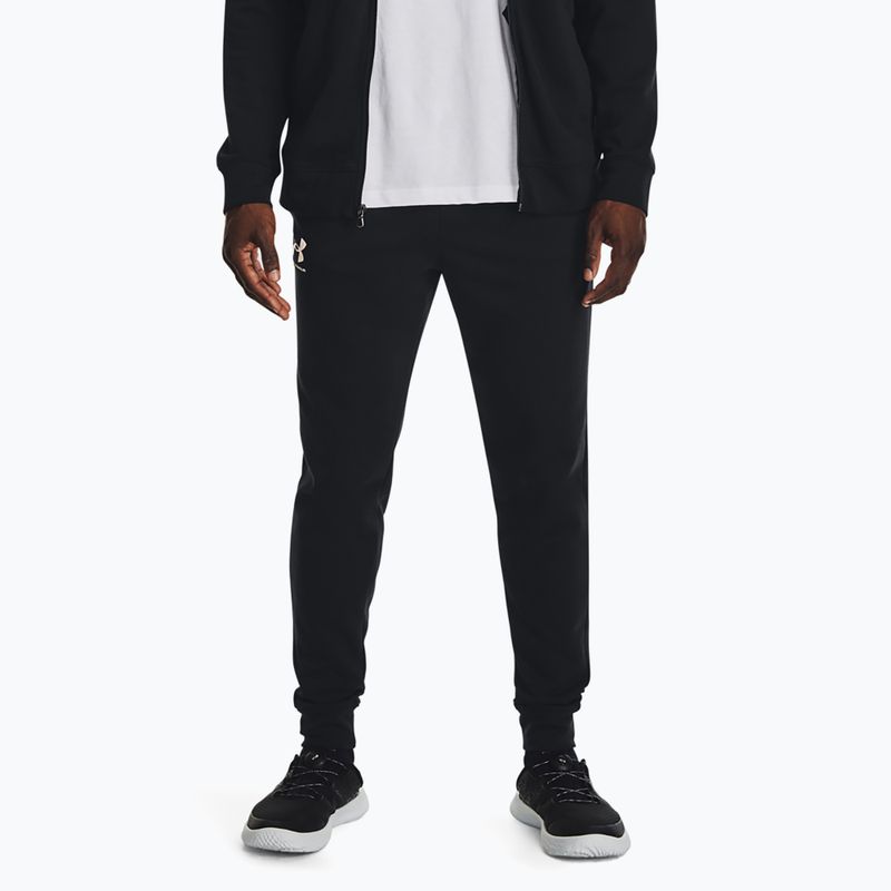 Ανδρικό παντελόνι Under Armour Rival Terry Jogger μαύρο/onyx λευκό