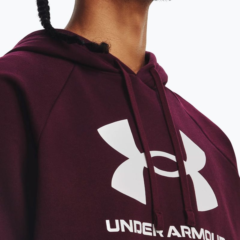 Ανδρικό φούτερ Under Armour Rival Fleece Logo HD κουκούλα σκούρο καφέ/λευκό 3