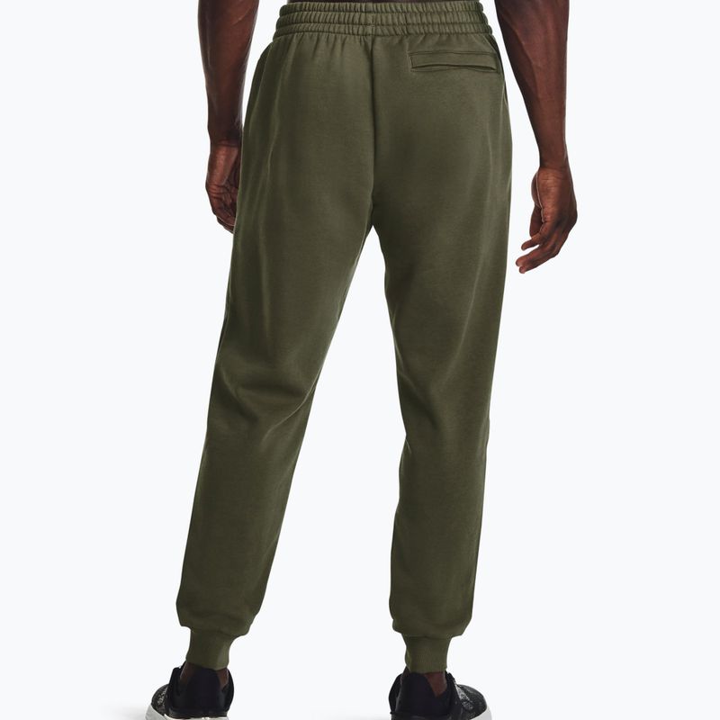 Under Armour ανδρικό παντελόνι προπόνησης Rival Fleece Joggers marine από πράσινο/λευκό 2