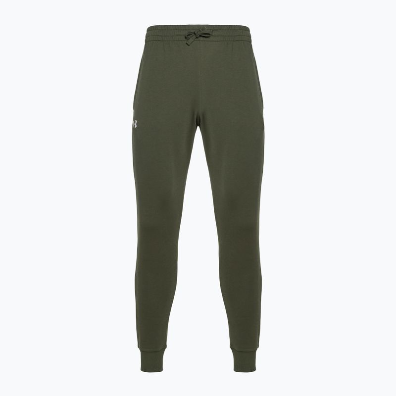 Under Armour ανδρικό παντελόνι προπόνησης Rival Fleece Joggers marine από πράσινο/λευκό 4