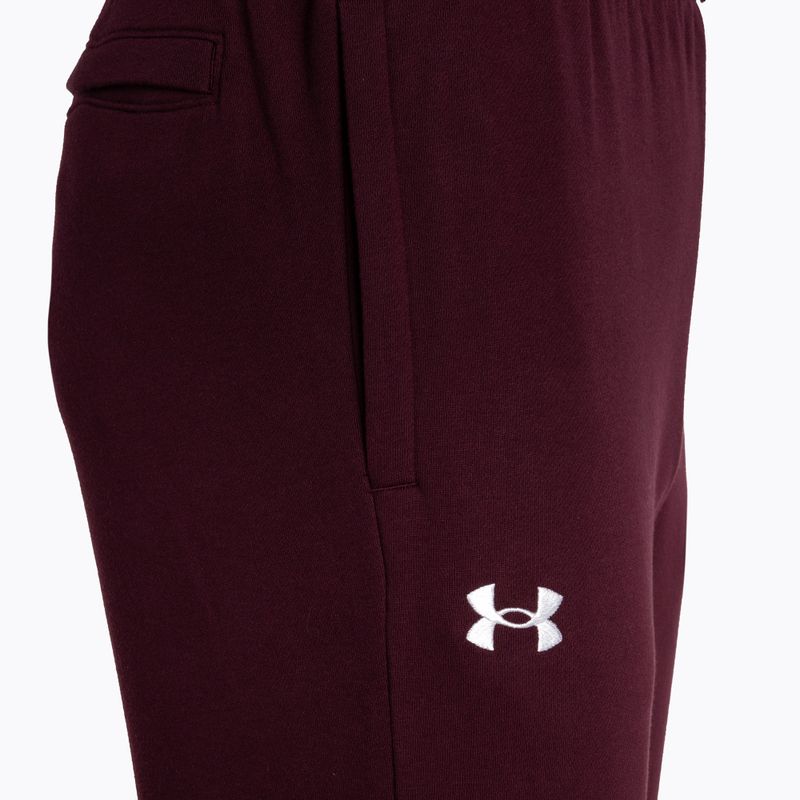 Under Armour Rival Fleece Joggers σκούρο καφέ/λευκό ανδρικό παντελόνι προπόνησης 6