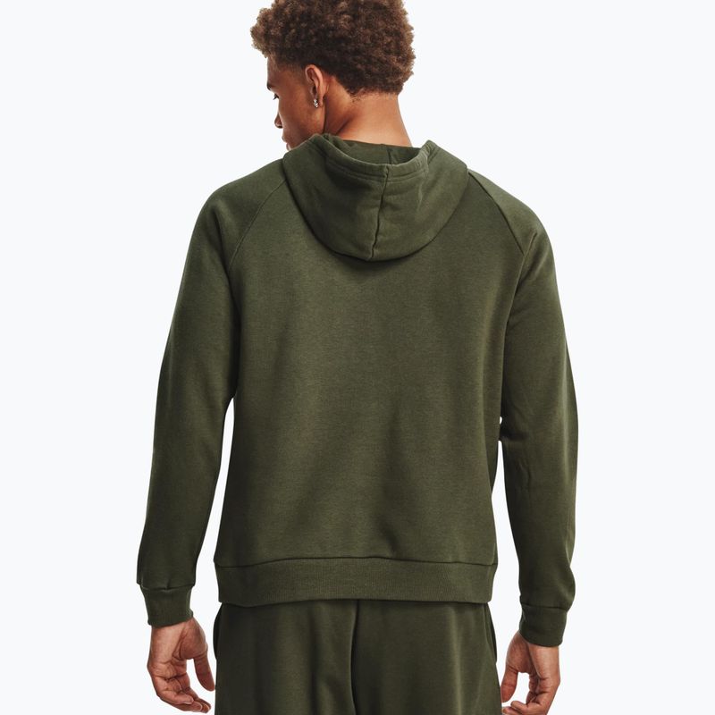 Under Armour ανδρική κουκούλα Rival Fleece Logo HD marine από πράσινο/λευκό 2